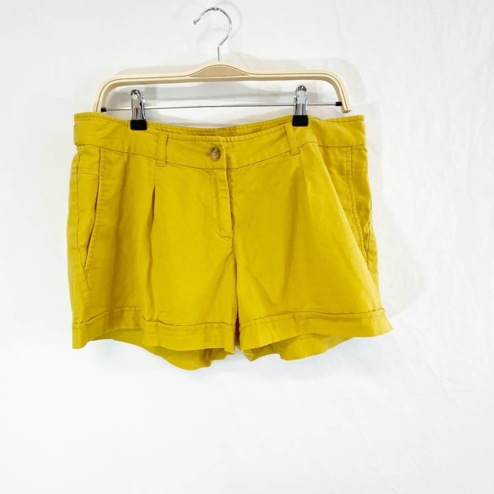 Willi Smith Pleated Rolled Hem Shorts Linen Cotton Blend Size 12